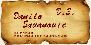 Danilo Savanović vizit kartica